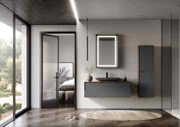 Orka Craft 100 Banyo Dolabı Ceviz / Mat Antrasit ( Boy Dolabı Hariçtir )