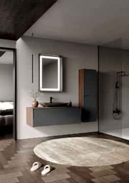 Orka Craft 100 Banyo Dolabı Ceviz / Mat Antrasit ( Boy Dolabı Hariçtir )