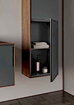 Orka Craft 100 Banyo Dolabı Ceviz / Mat Antrasit ( Boy Dolabı Hariçtir )