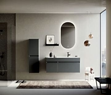 Orka Lusso 120 Banyo Dolabı Antrasit (Boy Dolabı Hariçtir)