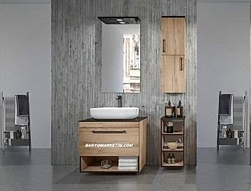 Orka Knidos 90+30 Banyo Dolabı Legnano ( Alt Yan Boy Dolabı Dahildir - Üst Asma Yan Boy Dolabı Hariçtir )
