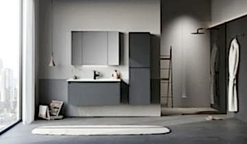 Orka Likya 100 Banyo Dolabı + Boy Dolabı 40 Antrasit (Boy Dolabı Dahildir)