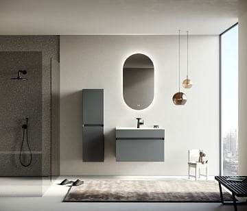 Orka Lusso 80 Banyo Dolabı + Boy Dolabı 40 Antrasit (Boy Dolabı Dahildir)