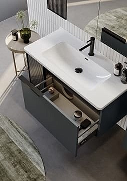Orka Pure 100 Banyo Dolabı Antrasit (Boy Dolabı Hariçtir)
