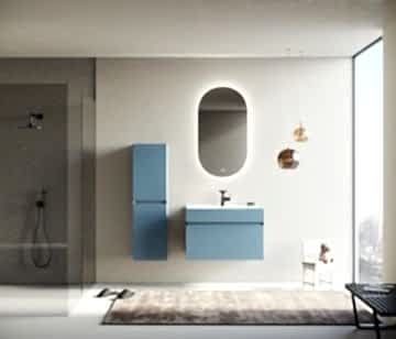 Orka Lusso 80 Banyo Dolabı + Boy Dolabı 40 Mavi (Boy Dolabı Dahildir)
