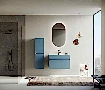 Orka Lusso 80 Banyo Dolabı Mavi (Boy Dolabı Hariçtir)