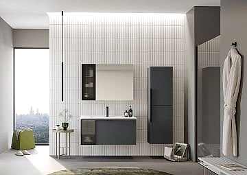 Orka Pure 80 Banyo Dolabı + Boy Dolabı 40 Antrasit (Boy Dolabı Dahildir)