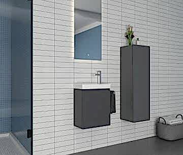 Orka Ferla 40 Banyo Dolabı Antrasit (Boy Dolabı Hariçtir)