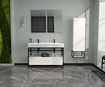 Orka Vegas 120 Banyo Dolabı + Boy Dolabı 40  (Boy Dolabı Dahildir)