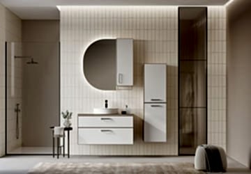 Orka Salerno 95 Banyo Dolabı + Boy Dolabı 40 Legnano / Mat Beyaz ( Boy Dolabı Dahildir )