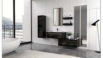 Orka Urban 120 Banyo Dolabı Gri + Boy Dolabı 40 Gri ( Alt Yan Dolap 100 Gri Hariçtir)