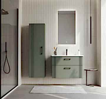 Orka Bari 85 Banyo Dolabı (Led Aynalı) + Boy Dolabı 40 Mat Soft Yeşil ( Boy Dolabı Dahildir )