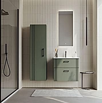 Orka Bari 65 Banyo Dolabı (Led Aynalı) + Boy Dolabı 40 Mat Soft Yeşil ( Boy Dolabı Dahildir )