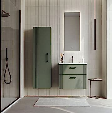 Orka Bari 65 Banyo Dolabı (Led Aynalı) Mat Soft Yeşil ( Boy Dolabı Hariçtir )