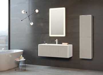Orka Cube 100 Banyo Dolabı + Boy Dolabı 40 Vizon ( Boy Dolabı Dahildir )