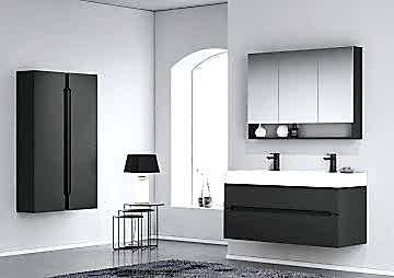 Orka Malta 120 Banyo Dolabı (Çift Lavabolu) + Boy Dolabı 40 Antrasit (Boy Dolabı Dahildir 1 Ad.)
