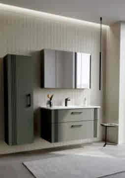Orka Bari 100 Banyo Dolabı (Dolaplı Aynalı) Mat Soft Yeşil ( Boy Dolabı Hariçtir )