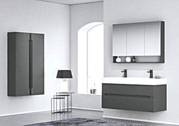 Orka Malta 120 Banyo Dolabı (Çift Lavabolu) Antrasit (Boy Dolabı Hariç)