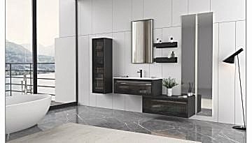 Orka Urban 100 Banyo Dolabı Gri ( Alt Yan Dolap 100 Gri ve Boy Dolabı 40 Gri Hariçtir)