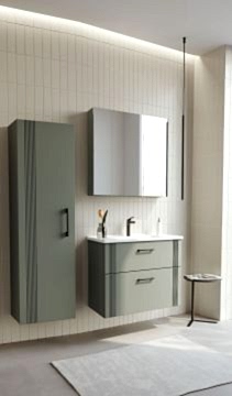 Orka Bari 65 Banyo Dolabı (Dolaplı Aynalı) Mat Soft Yeşil ( Boy Dolabı Hariçtir )
