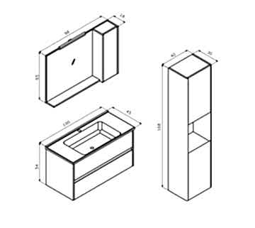 Orka Düden 100 Banyo Dolabı ( Çekmeceli ) Teak (Boy Dolabı Hariçtir)