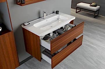Orka Düden 100 Banyo Dolabı ( Çekmeceli ) Teak (Boy Dolabı Hariçtir)