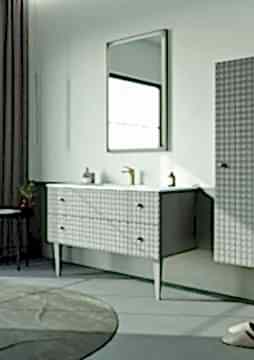 Orka Lipari 100 (Ayaklı) Banyo Dolabı + Boy Dolabı 40 Mat Vizon ( Boy Dolabı Dahildir )