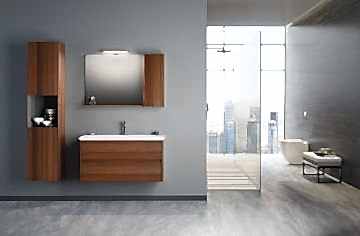 Orka Düden 100 Banyo Dolabı ( Çekmeceli ) + Boy Dolabı 40 Teak ( Boy Dolabı Dahildir )