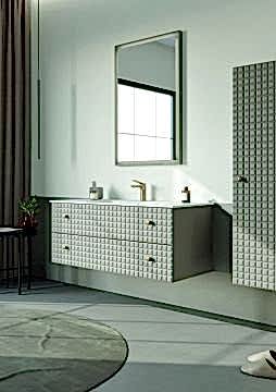 Orka Lipari 120 (Asma) Banyo Dolabı + Boy Dolabı 40 Mat Vizon ( Boy Dolabı Dahildir )