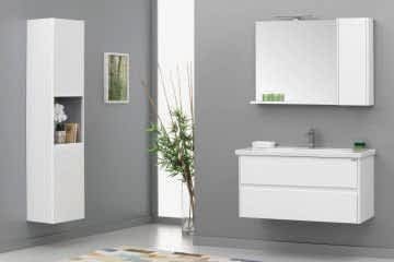 Orka Düden 100 Banyo Dolabı ( Çekmeceli ) + Boy Dolabı 40 Beyaz ( Boy Dolabı Dahildir )