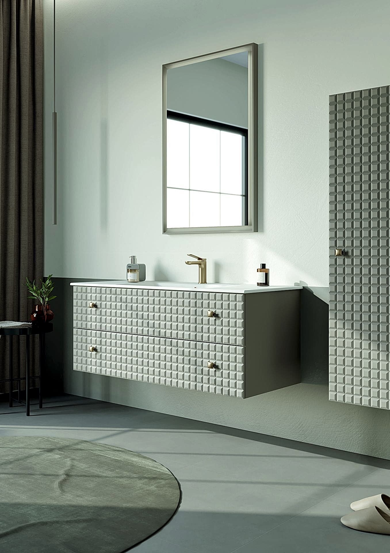 Orka Lipari 100 (Asma) Banyo Dolabı Mat Vizon ( Boy Dolabı Hariçtir )