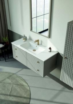 Orka Lipari 100 (Asma) Banyo Dolabı Mat Vizon ( Boy Dolabı Hariçtir )