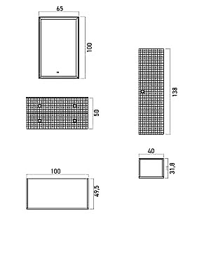 Orka Lipari 100 (Asma) Banyo Dolabı Mat Vizon ( Boy Dolabı Hariçtir )