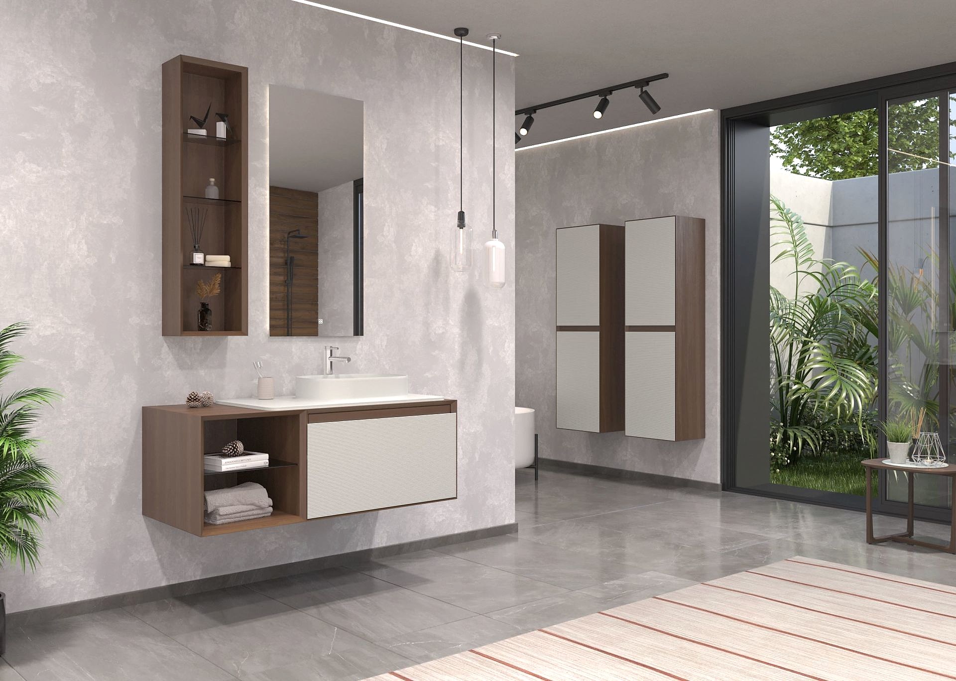 Orka Pacific 110 Banyo Dolabı Mocha Meşe / Mat Kaşmir (Boy Dolabı Hariçtir)