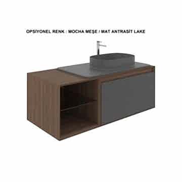 Orka Pacific 110 Banyo Dolabı Mocha Meşe / Mat Kaşmir (Boy Dolabı Hariçtir)
