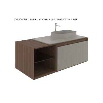 Orka Pacific 110 Banyo Dolabı Mocha Meşe / Mat Kaşmir (Boy Dolabı Hariçtir)