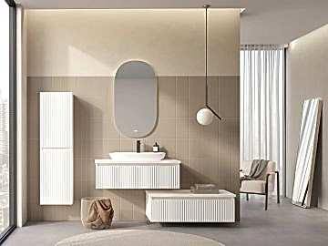 Orka Lentia 100 Banyo Dolabı Beyaz + Alt Yan Dolap 100 Beyaz ( Boy Dolabı 40 Beyaz Hariçtir)
