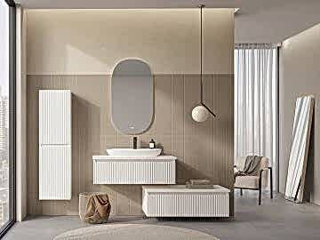 Orka Lentia 80 Banyo Dolabı Beyaz + Alt Yan Dolap 80 Beyaz ( Boy Dolabı 40 Beyaz Hariçtir)