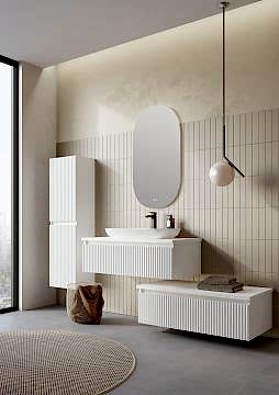Orka Lentia 80 Banyo Dolabı Beyaz ( Alt Yan Dolap 80 Beyaz ve Boy Dolabı 40 Beyaz Hariçtir)