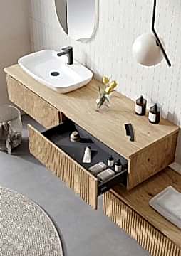 Orka Lentia 80 Banyo Dolabı Beyaz ( Alt Yan Dolap 80 Beyaz ve Boy Dolabı 40 Beyaz Hariçtir)