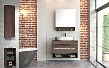 Orka Knidos 90+30 Banyo Dolabı Navaro ( Dolaplı Aynalı ) (Beyaz Lavabolu) ( Üst Asma Yan Boy Dolabı Dahildir - Alt Yan Boy Dolabı Hariçtir )