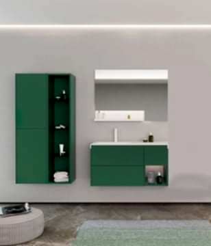 Orka Milano 120 Banyo Dolabı + Boy Dolabı 42 + Boy Dolabı 30 Yeşil ( Boy Dolapları 2Ad.Dahildir )