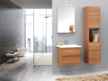 Orka Düden 65 Banyo Dolabı ( Çekmeceli ) + Boy Dolabı 40 Teak ( Boy Dolabı Dahildir )