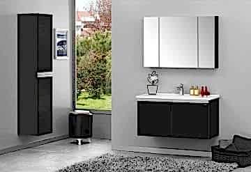Orka Terme 100 Banyo Dolabı Siyah (Boy Dolabı Hariçtir)