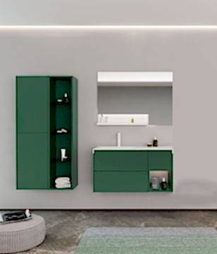 Orka Milano 100 Banyo Dolabı + Boy Dolabı 42 + Boy Dolabı 30 Yeşil ( Boy Dolapları 2Ad.Dahildir )