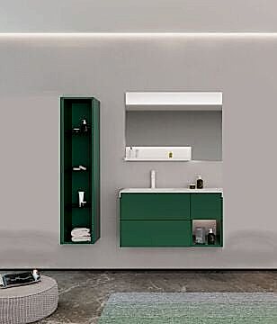Orka Milano 100 Banyo Dolabı + Boy Dolabı 30 Yeşil ( Boy Dolabı Dahildir )
