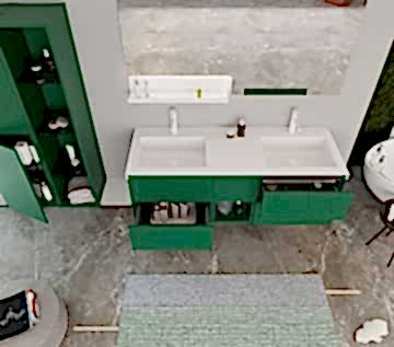 Orka Milano 100 Banyo Dolabı Yeşil ( Boy Dolapları Hariçtir )