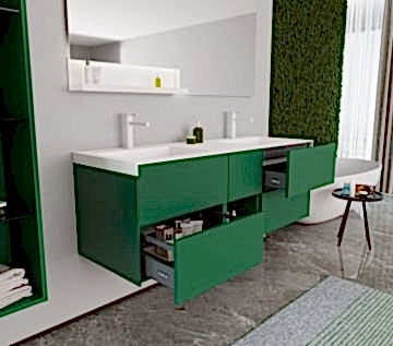 Orka Milano 100 Banyo Dolabı Yeşil ( Boy Dolapları Hariçtir )