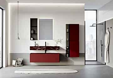 Orka Levanto 100 Banyo Dolabı ( Mat Vişne / Mermer Tezgahlı ) + Boy Dolabı 40 Mat Vişne + Cam Raf 15 Füme ( Boy Dolabı 40 ve Cam Raf 15 Dahildir )