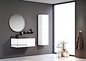 Orka Lisbon 90 Banyo Dolabı (Etajer Hariç) + Boy Dolabı 40 Beyaz (Boy Dolabı Dahildir)